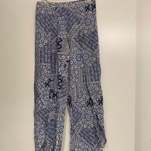 Blue and Black Patterned Pants